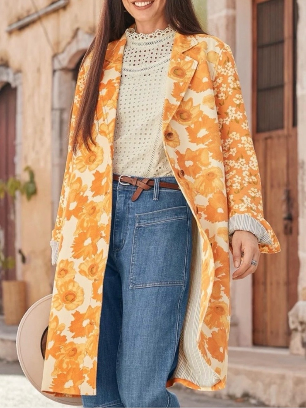 Sundance Freesia Marvel Topper Floral Trench Coat